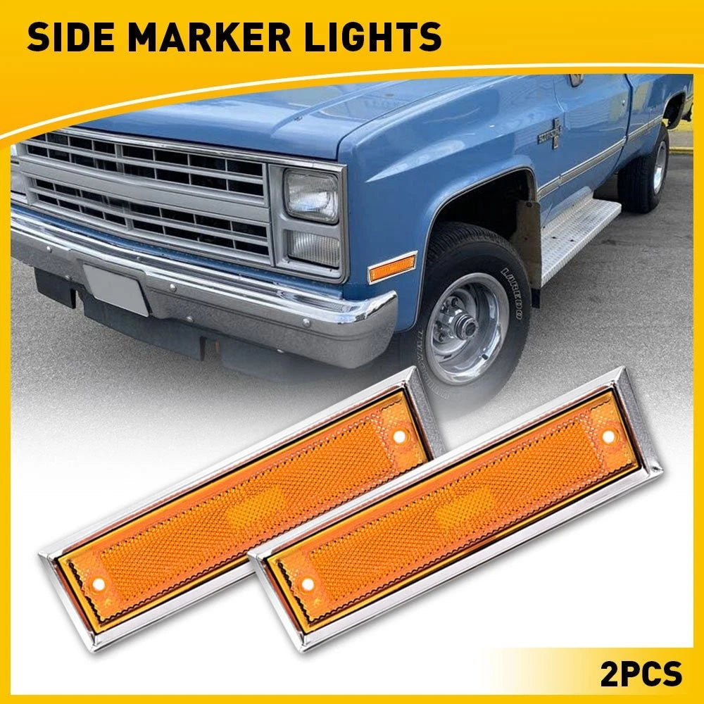 Amber Front Side Marker Light Fender Lamp Shell for Chevy GMC C/K (1981–1991)
