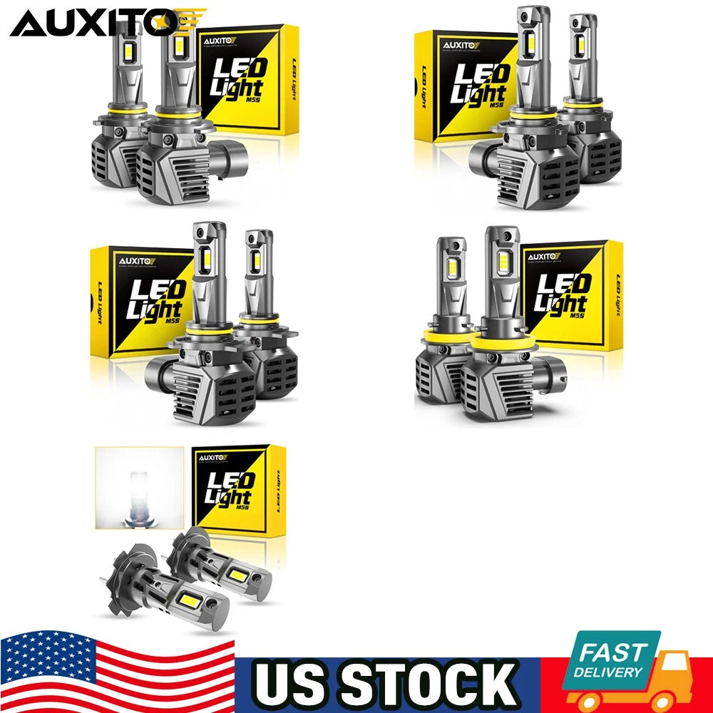 Set of 4 AUXITO H11 9005 9006 9012 H7 LED Headlight Bulbs 120000LM