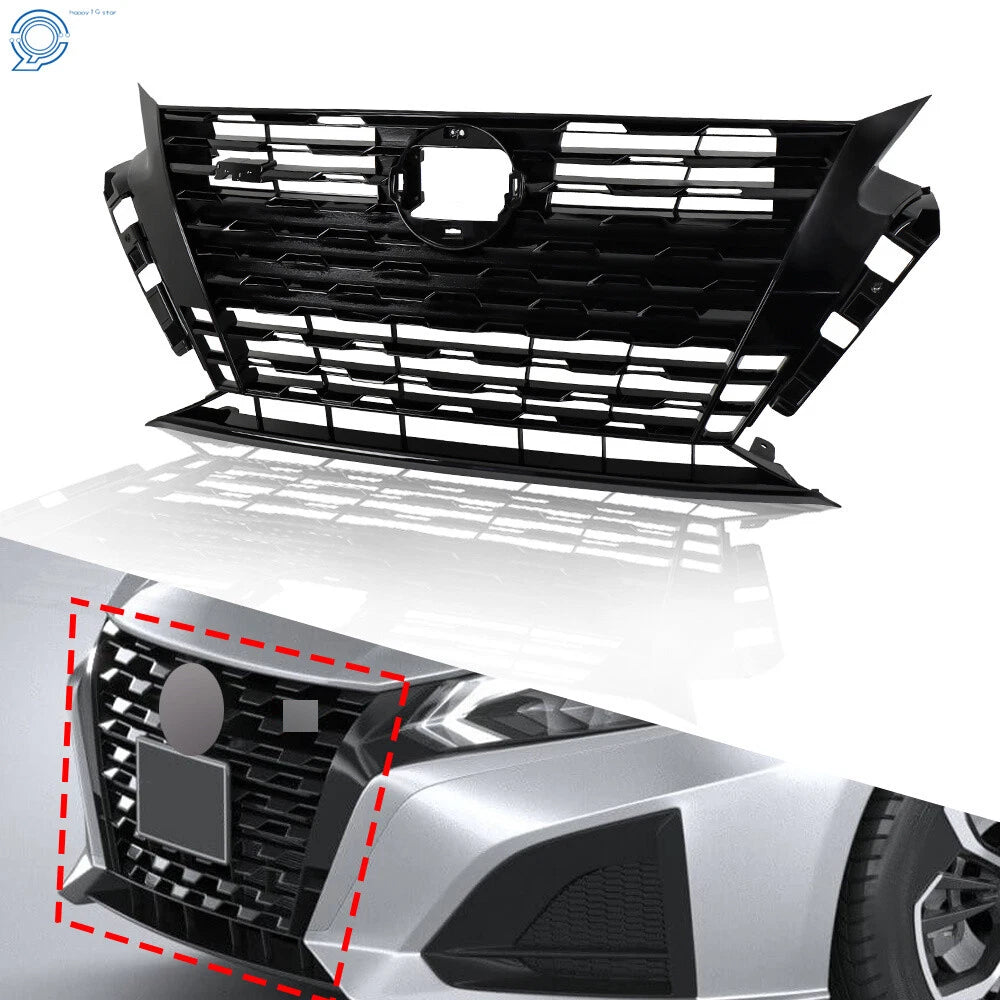 Front Bumper Upper Grille for Nissan Altima SR (2023–2024) Black Plastic