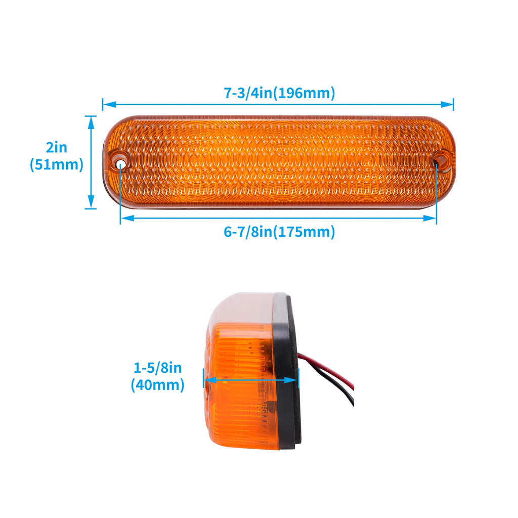 2X LED Amber Flashing Cab Lights for John Deere Tractor