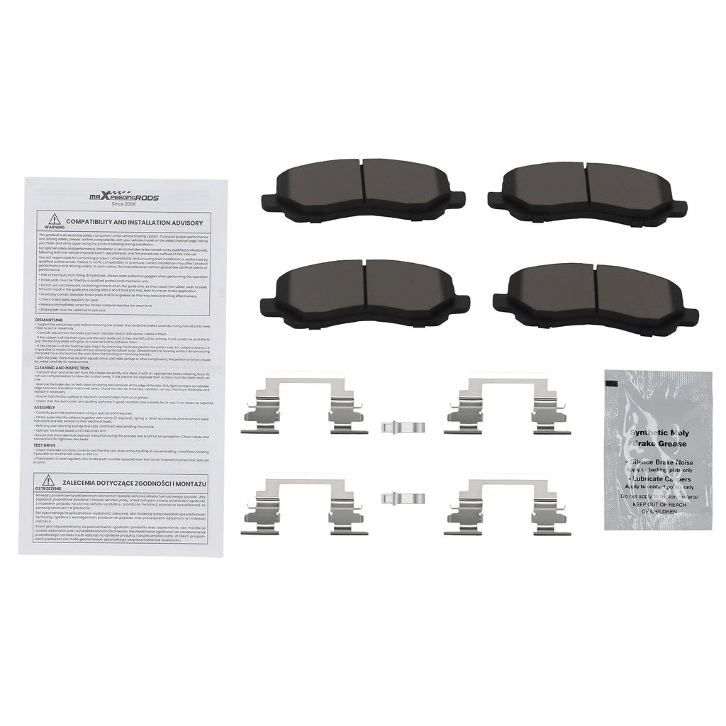 Front Ceramic Brake Pads Kit for Chrysler Sebring (2001–2005, 2007–2010) D866