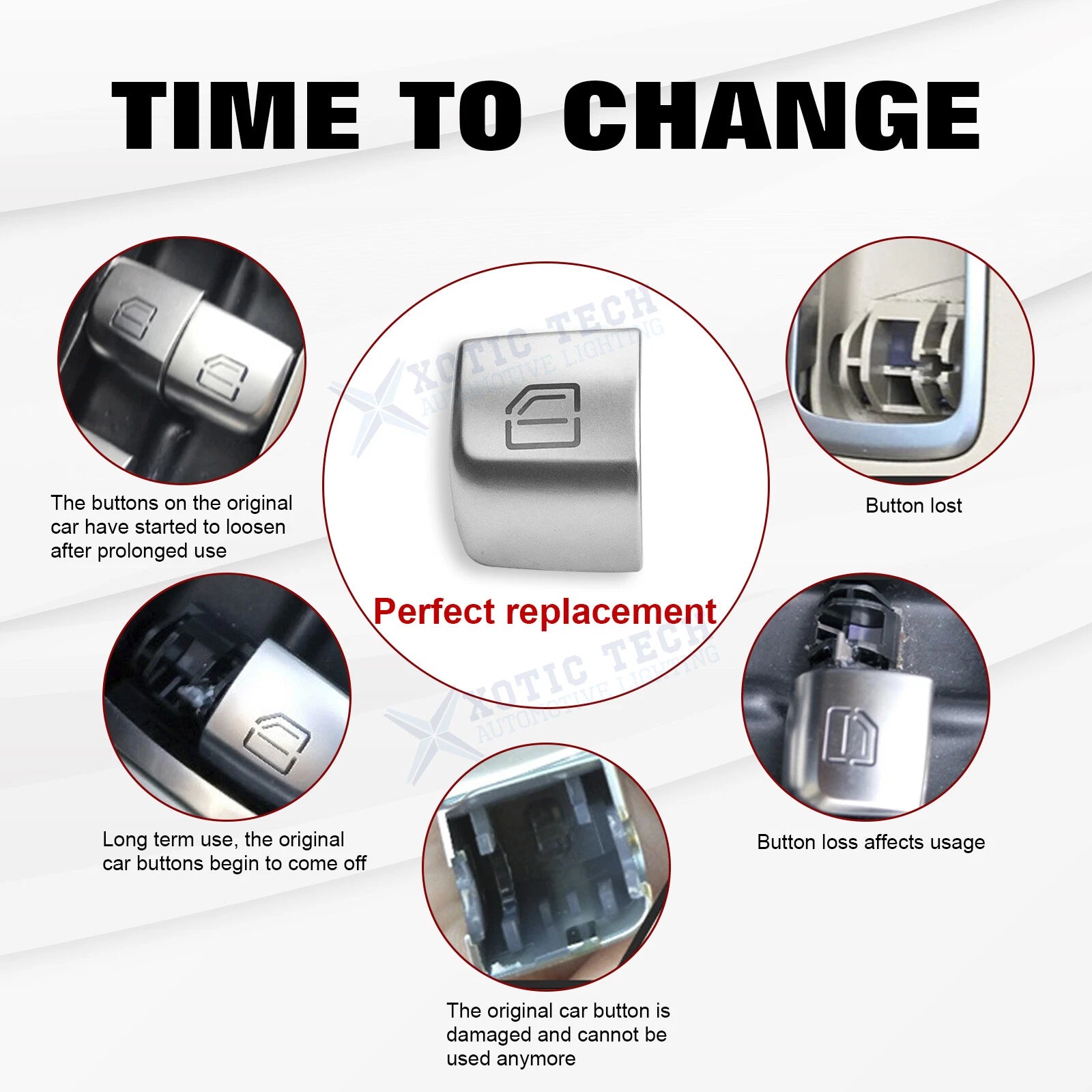 Window Switch Button Cover Front Left for Mercedes-Benz C-Class (2015-2024)