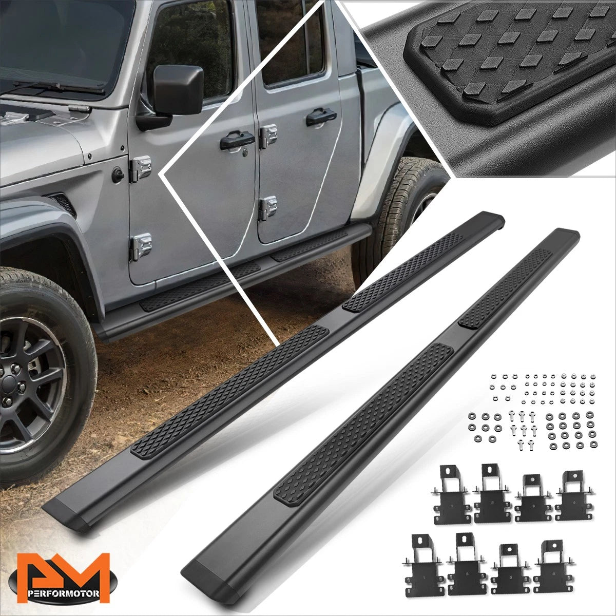 6" Aluminum Tubular Running Boards for Jeep Gladiator (2020–2024)