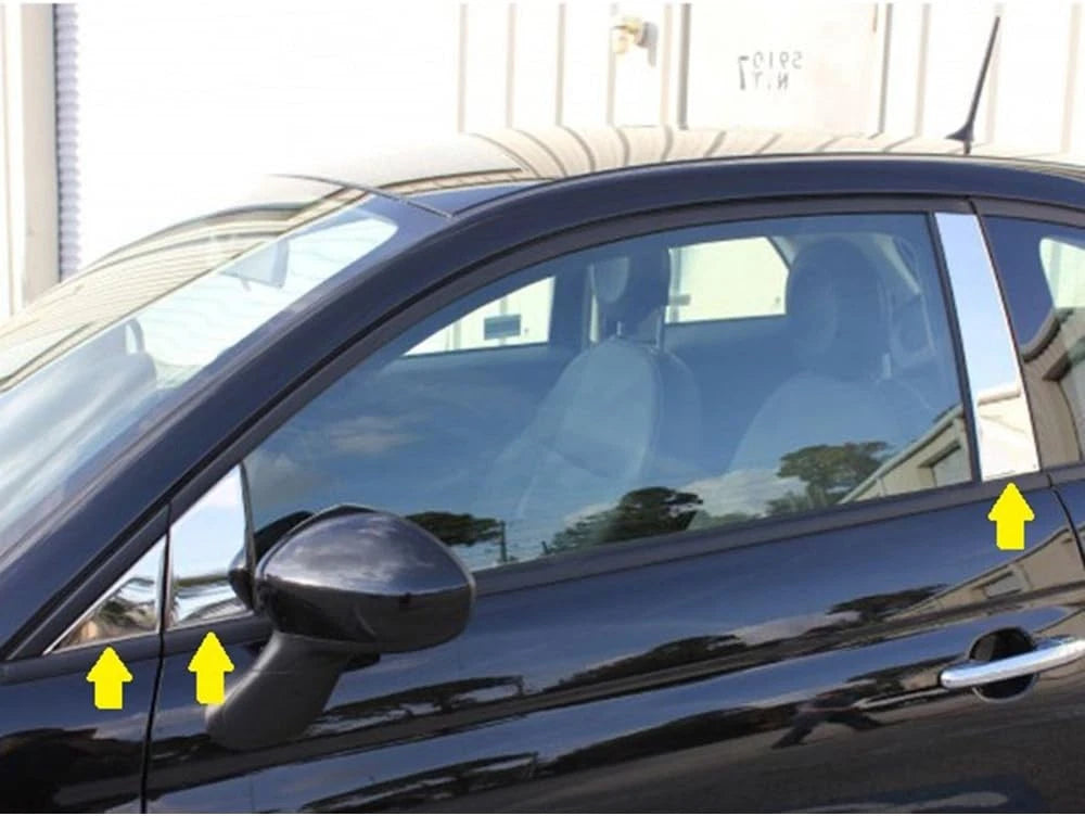 Pillar Post Trim Stainless Steel (6pc) for 2012-2019 Fiat 500