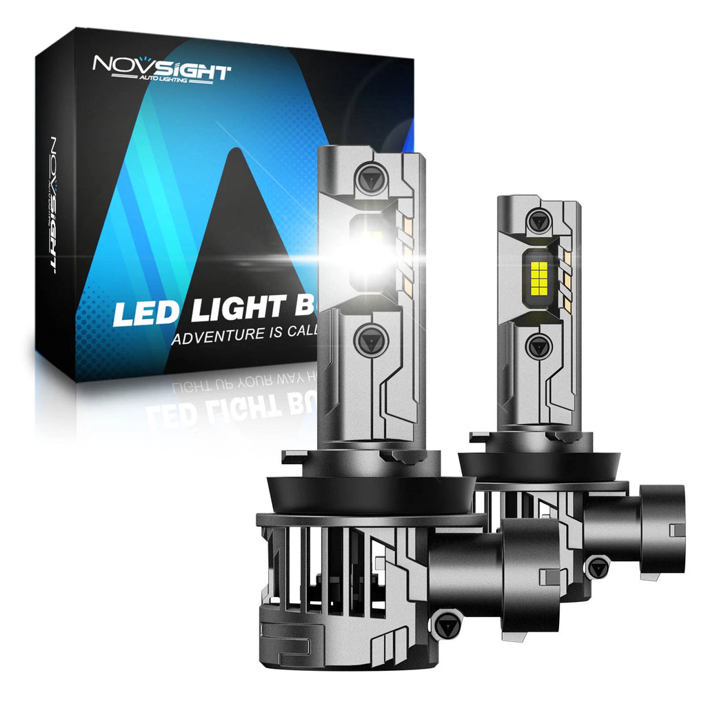 2X H11 LED Headlight Bulbs for NOVSIGHT (6500K, 24000LM, 100W)