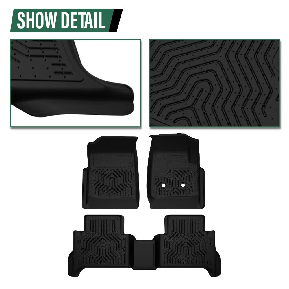 All Weather Floor Mats Liners for Chevy Colorado GMC Canyon Crew Cab