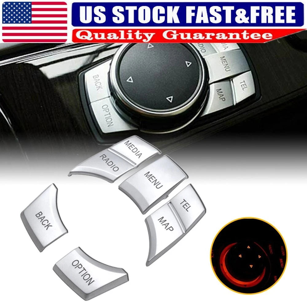7 Button Decor Trim Cover for BMW 3 5 6 7 X1 X3 X5 X6 (Fits Multiple Models)