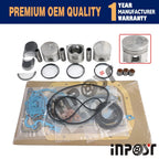 Rebuild Kit for Isuzu 3KC1 Engine Hitachi EX12 EX15 EX20 Sumitomo S85UX