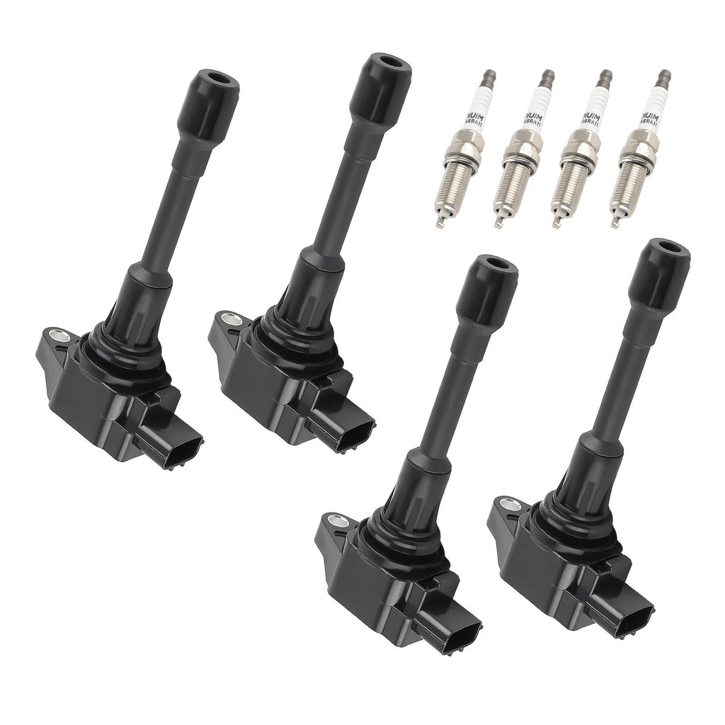 Ignition Coil and Spark Plug Kit for Nissan Sentra Tiida Urvan Versa X-Trail (2000–2018)