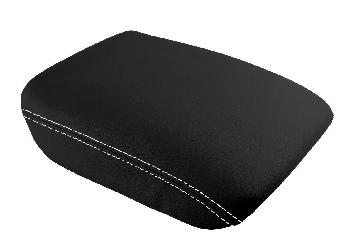 Leather Console Lid Armrest Cover for Honda Pilot (2003–2008) White Stitch