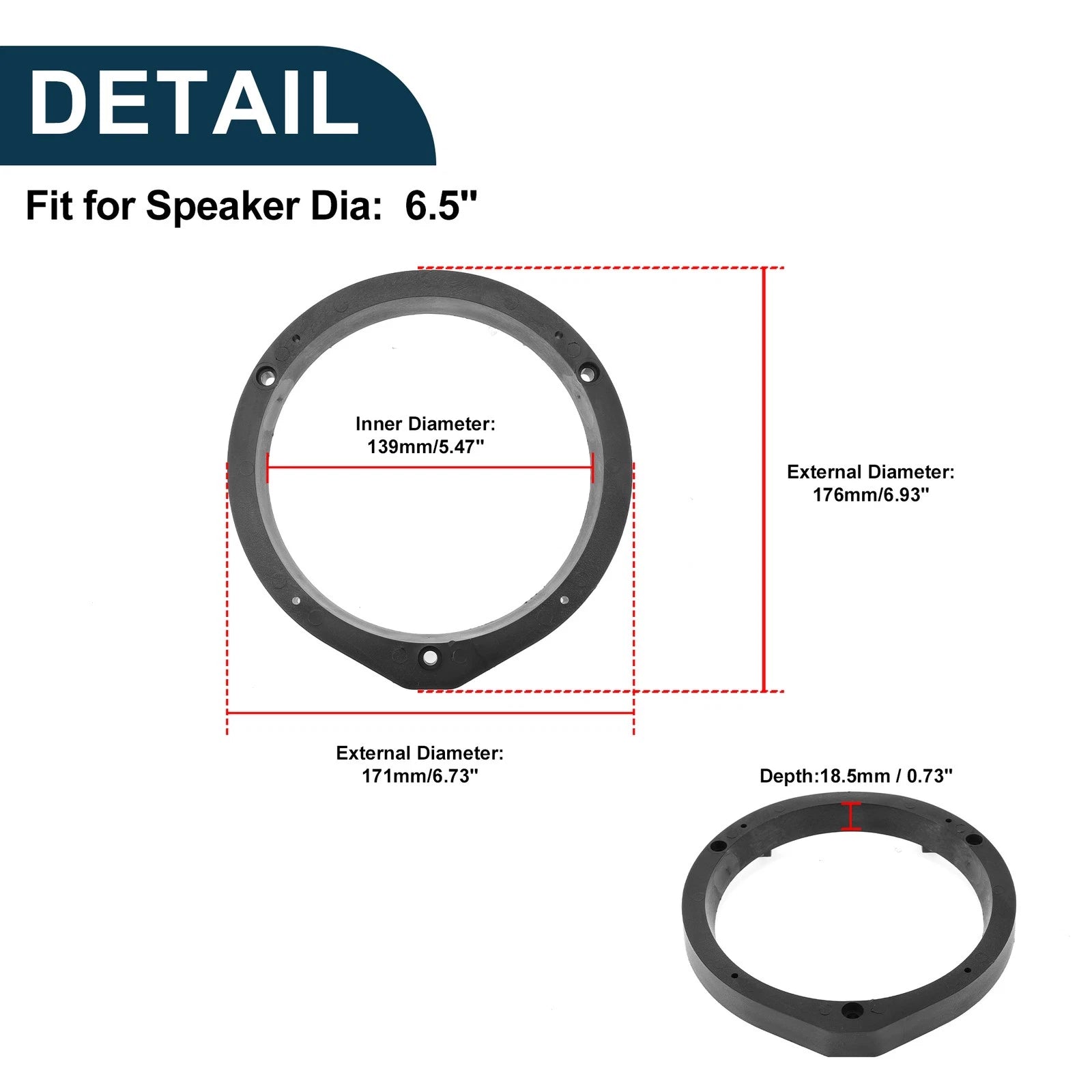 Set of 2 Speaker Spacer Rings for Honda Accord (2008–2012)