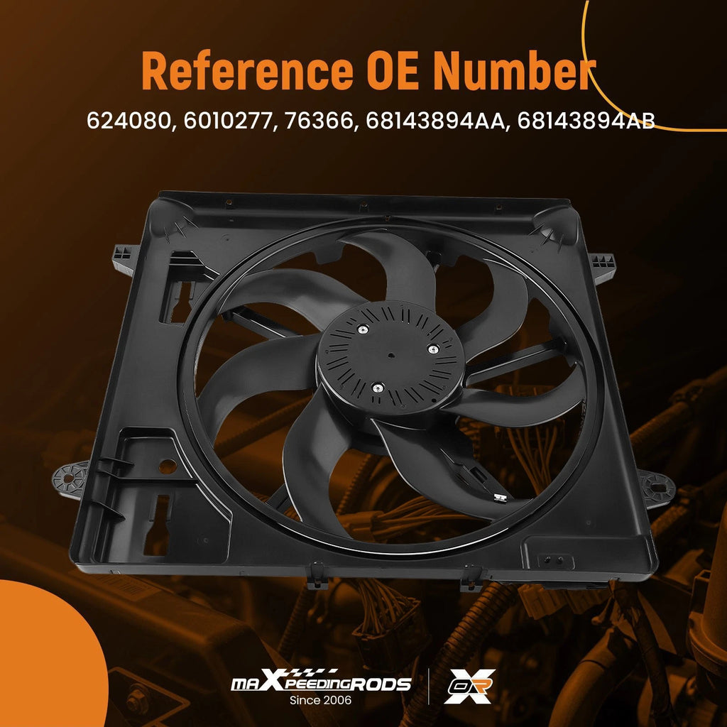 Radiator Cooling Fan with Brushless Motor for Jeep Wrangler (2012–2018)