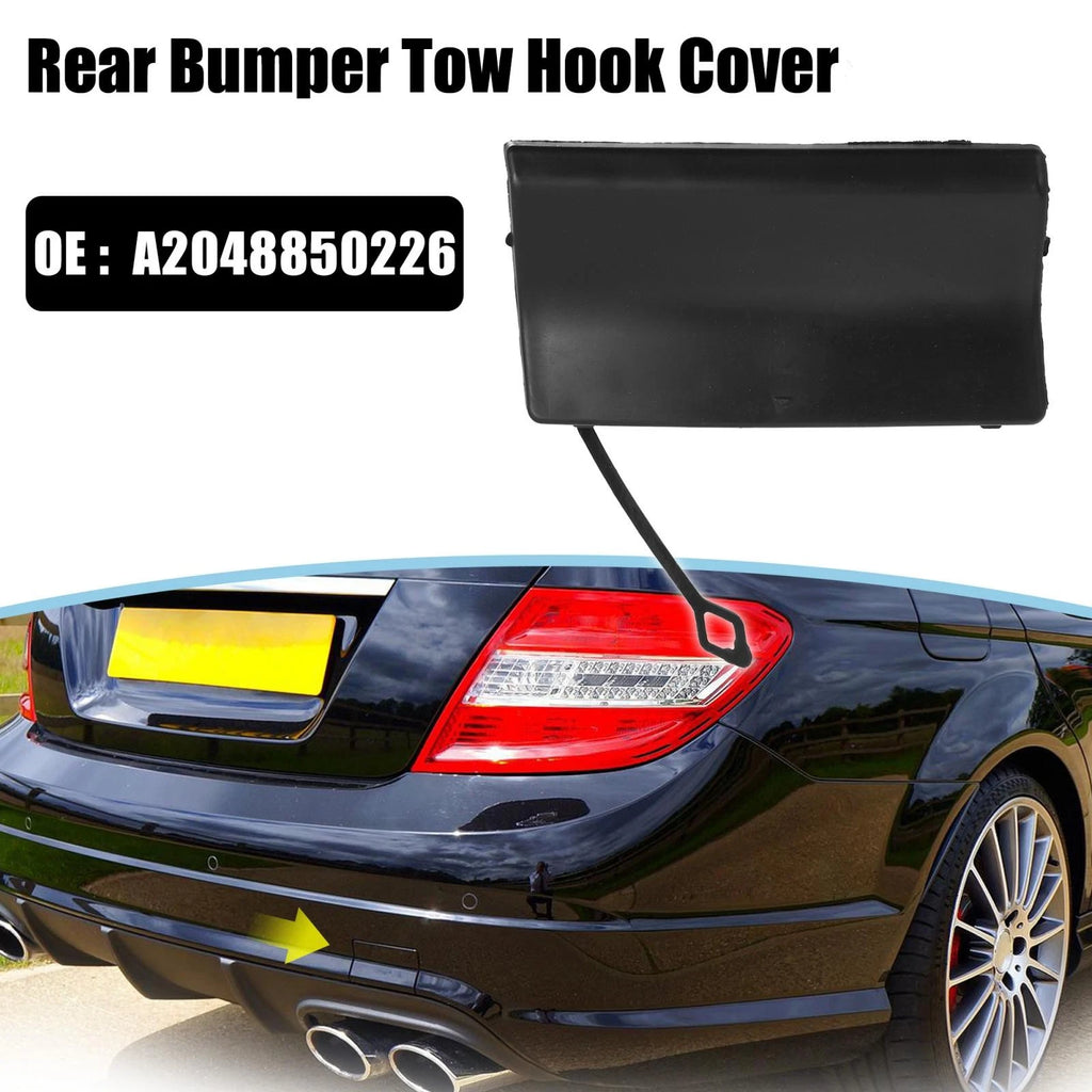 Tow Hook Cover A2048850226 for Mercedes Benz (2008–2011) Black