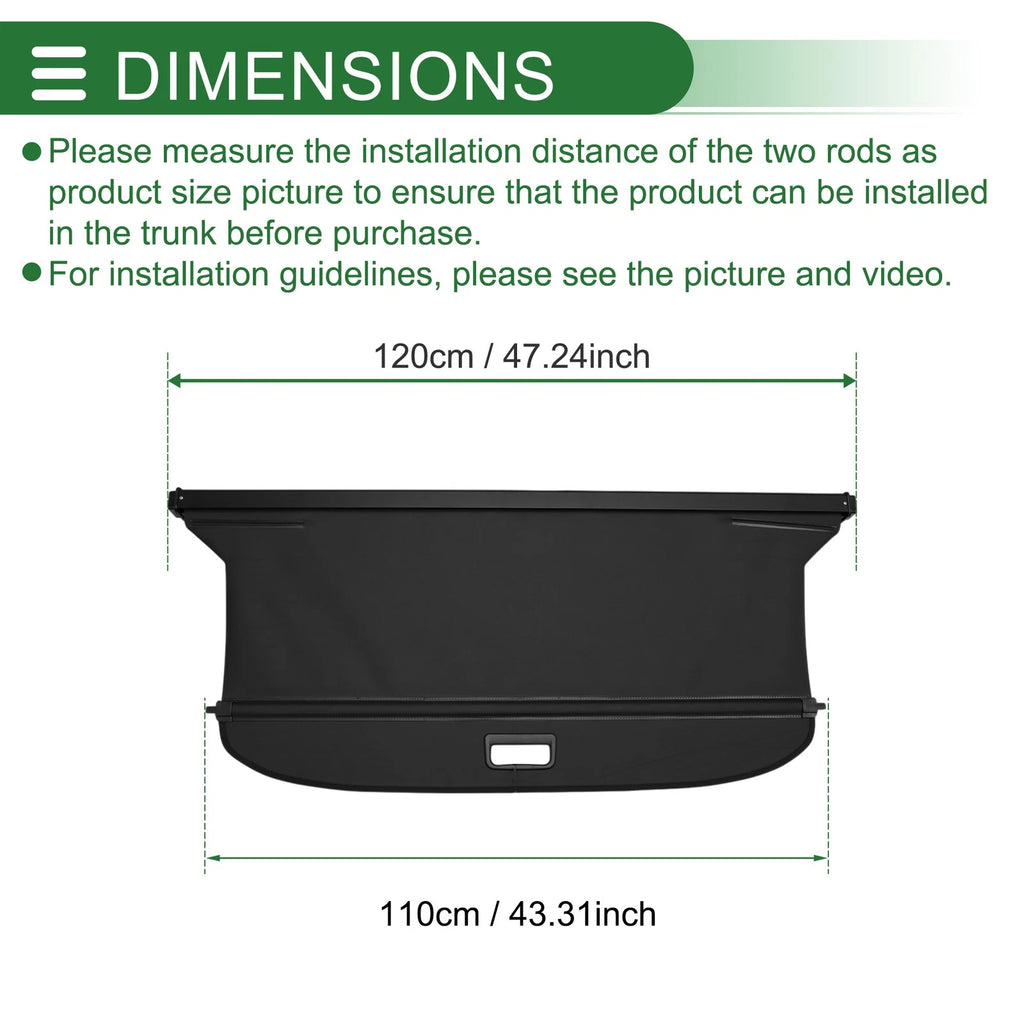 Retractable Cargo Cover for Toyota bZ4X (2023–2025) - Canvas Black