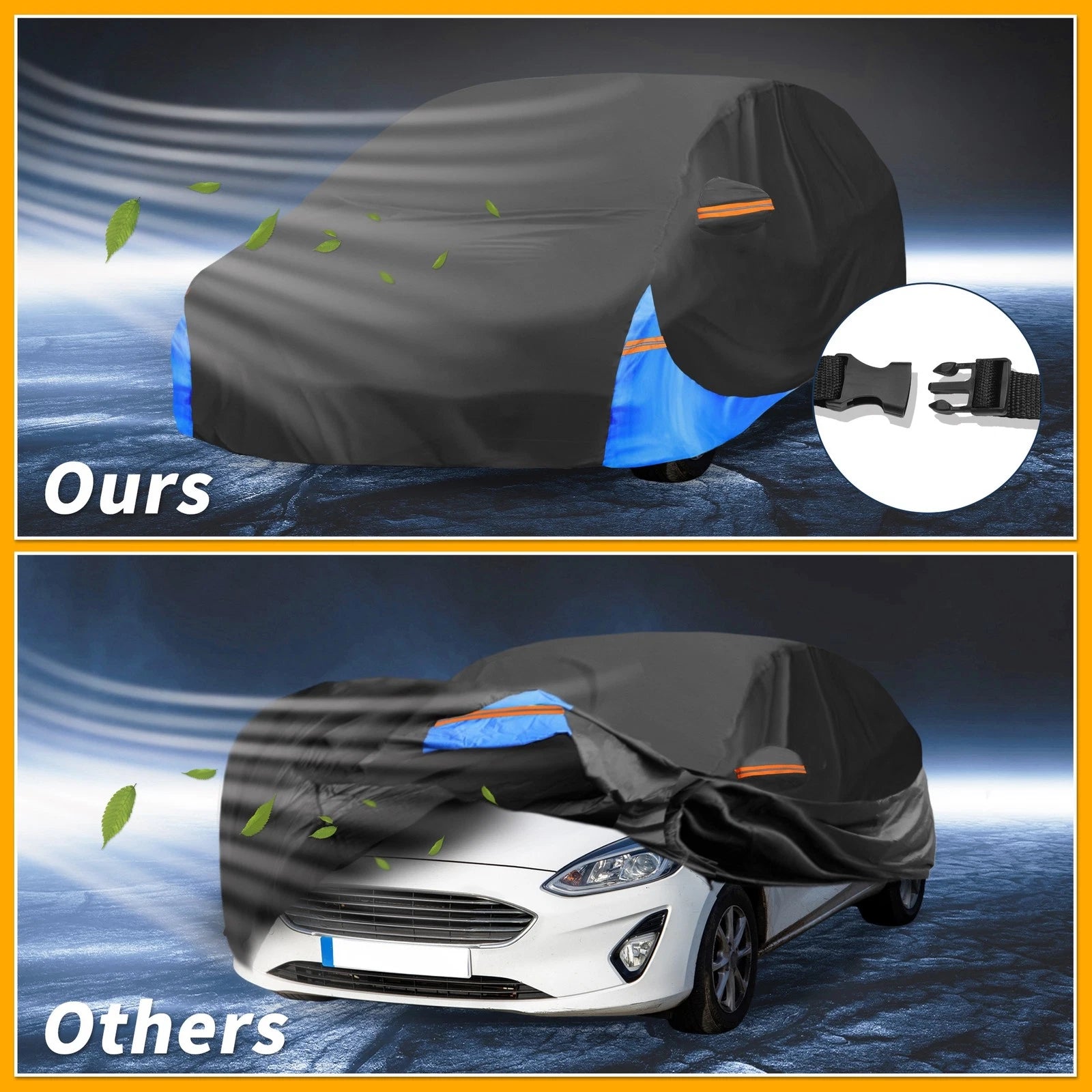 Waterproof Car Cover for Ford Fiesta (2011–2023) 210D-PU, Zippered, All Weather