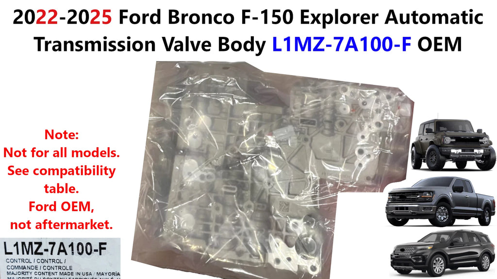 Automatic Transmission Valve Body L1MZ-7A100-F for Ford Bronco F150 Explorer (2022–2025)