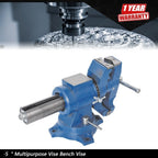 5-Inch Bench Vise for Multipurpose Use (360-Degree Rotation)