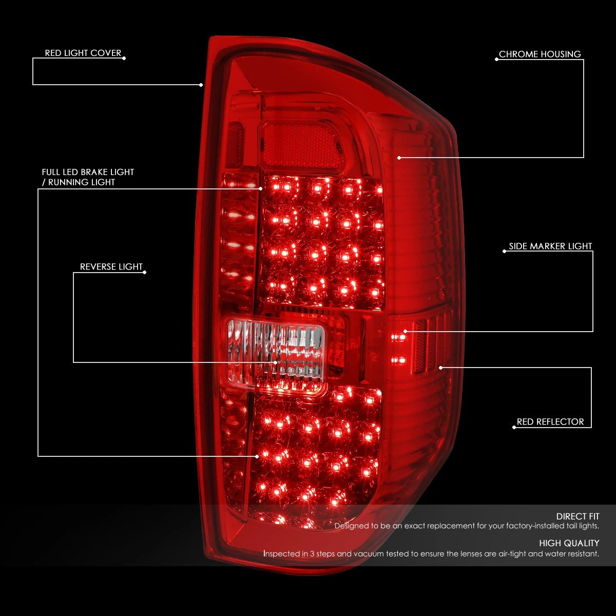 2X LED Tail Brake Light Stop Lamp Set for Toyota Tundra (2014–2021)