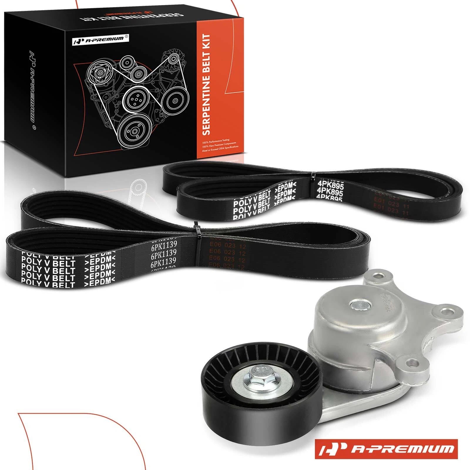 3X Serpentine Belt Drive Component Kit for Ford Explorer Fusion (2006–2021)