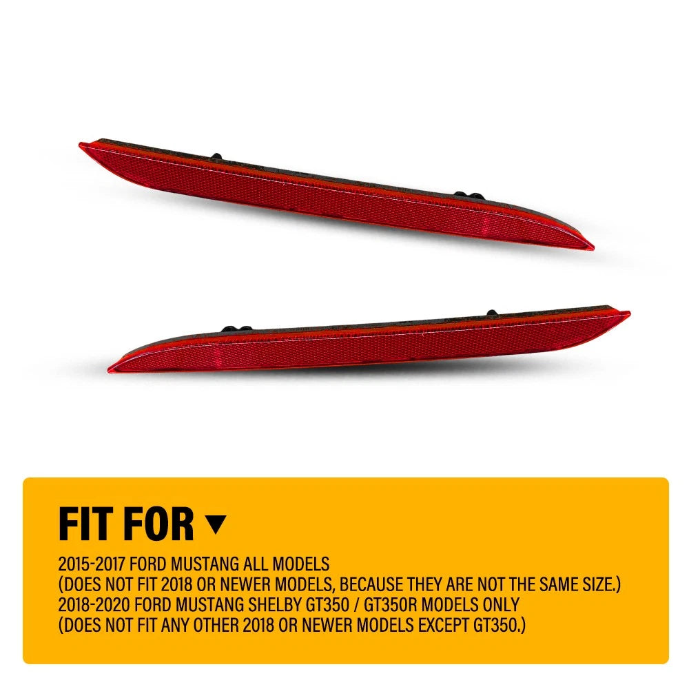 2X Rear Bumper Reflector for Ford Mustang (2015–2017) FR3Z15A448A EXV
