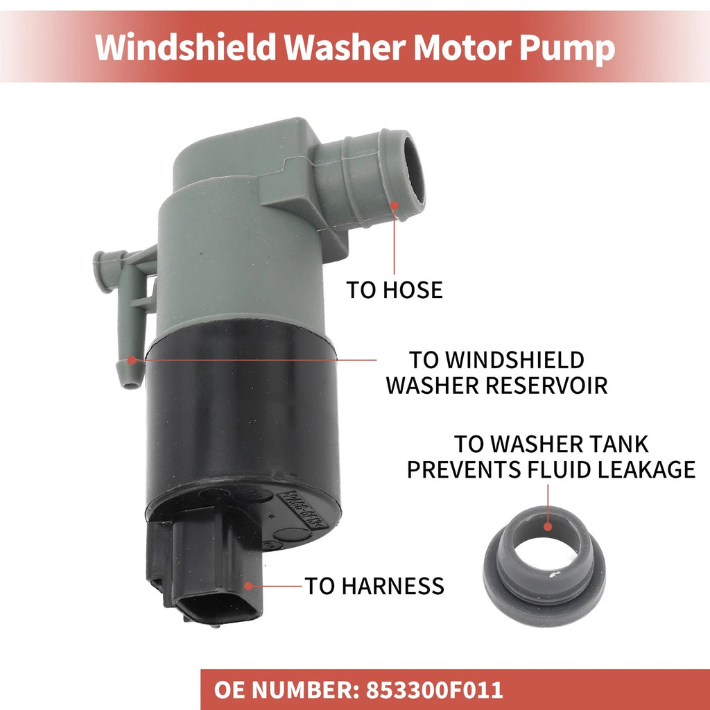 Windshield Washer Pump w/Grommet for Toyota Yaris (2006–2011) No. 853300F011