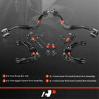 Set of 8 Front Control Arms with Ball Joints for Ford Fusion Lincoln
