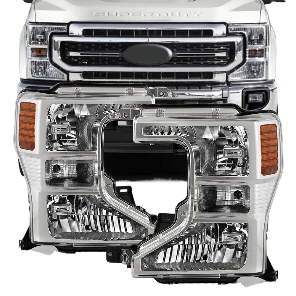 Halogen Headlight Set for Ford F250 F350 SuperDuty (2020–2022) w/Bulb