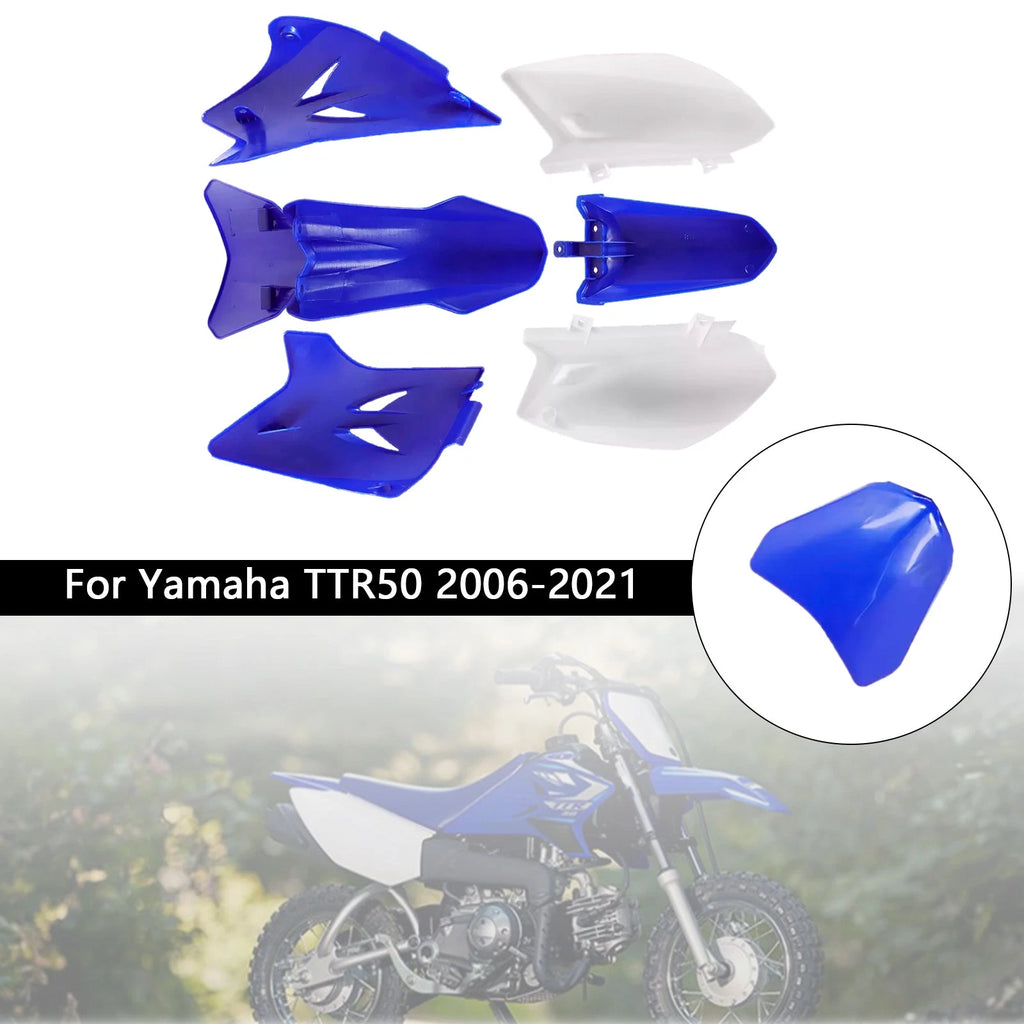 Body Plastic Kit Front Rear Fender Fairing for Yamaha TTR50 (2006–2021) Blue