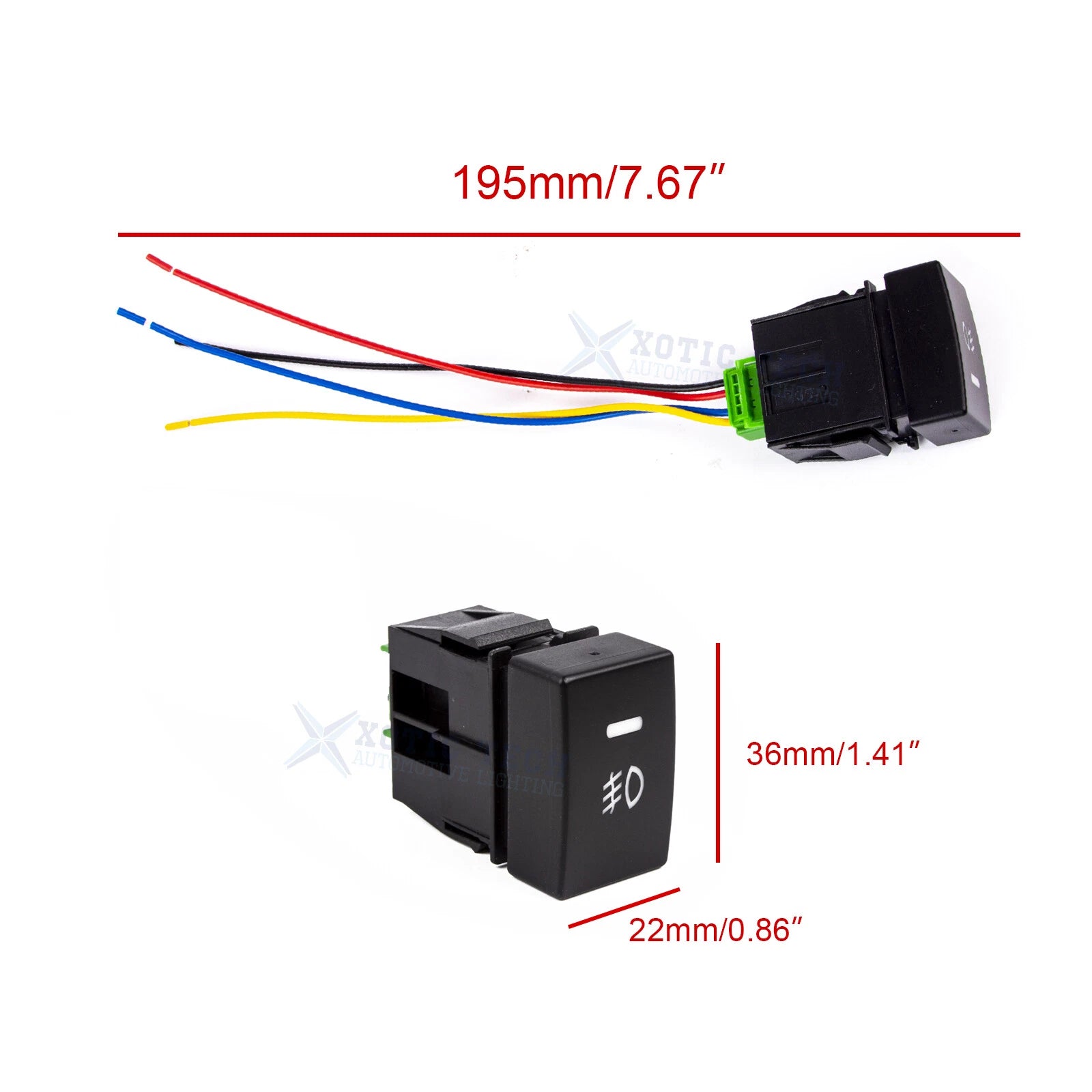 4-Pole Push Button Switch with LED Background Lights for Honda Civic Accord (2016-2024)