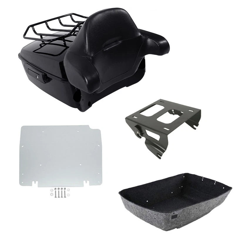 King Trunk Backrest Solo Mount Rack Plate for Harley Street Glide (2014–2026)
