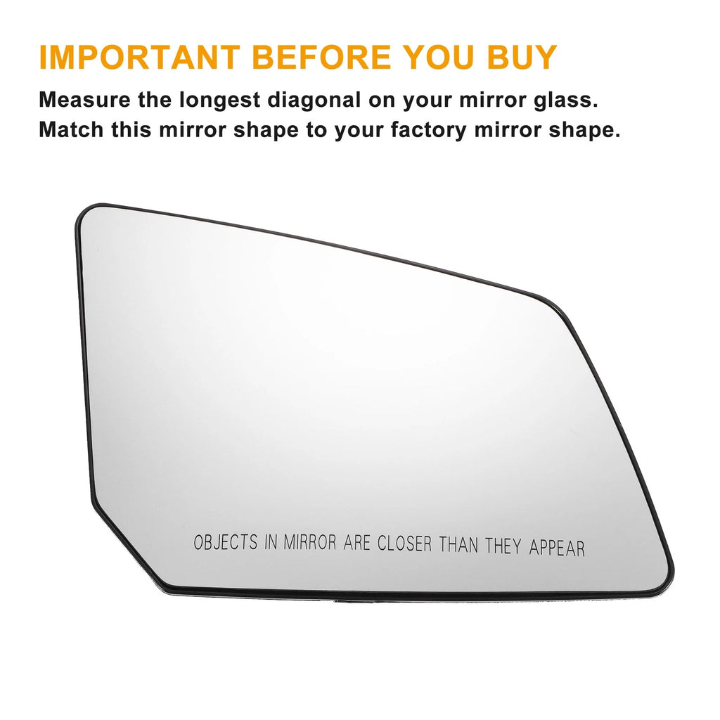 Right Side Heated White Mirror Glass for GMC Acadia, Chevrolet 