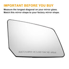Right Side Heated White Mirror Glass for GMC Acadia, Chevrolet 