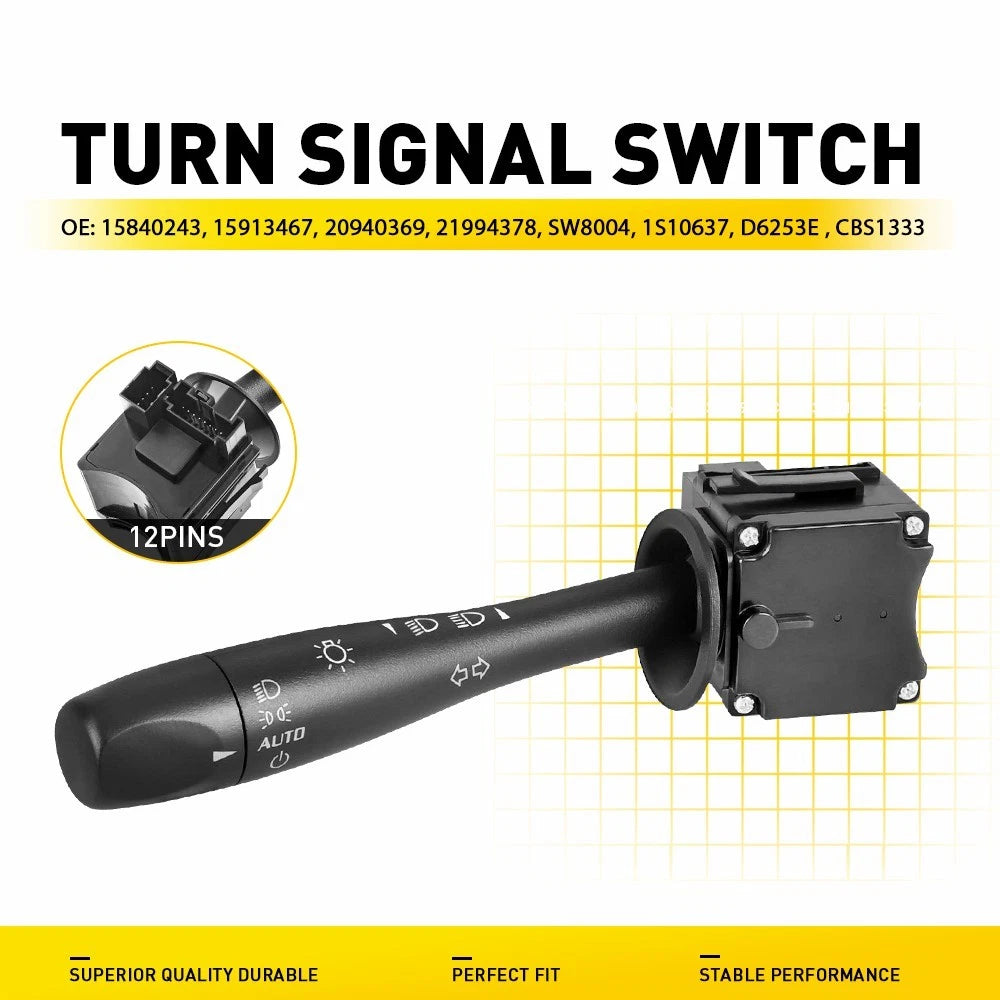 Turn Signal Wiper Headlight Dimmer Switch Lever Arm for Chevy Malibu (2006–2012)