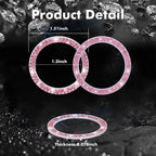 Sparkly Pink Push Start Button Decorative Ring Sticker Combo Kit for Universal Fit (2020-2024)