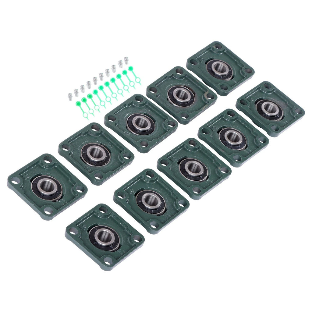 Set of 10 Pillow Block Flange Bearings for UCP204 (3/4" Bore)