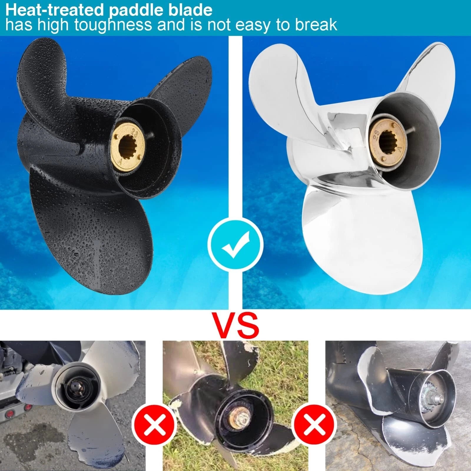 11 1/4 x 10 Propeller for Mercury 25-70HP Outboard (48-73132A45)