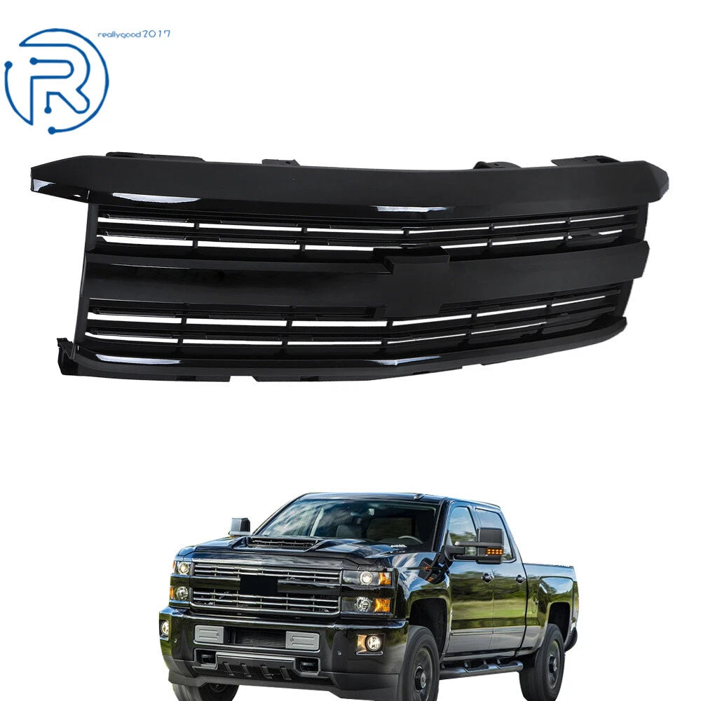 Front Bumper Mesh Grille for Chevy Silverado 2500HD 3500HD (2015–2019)