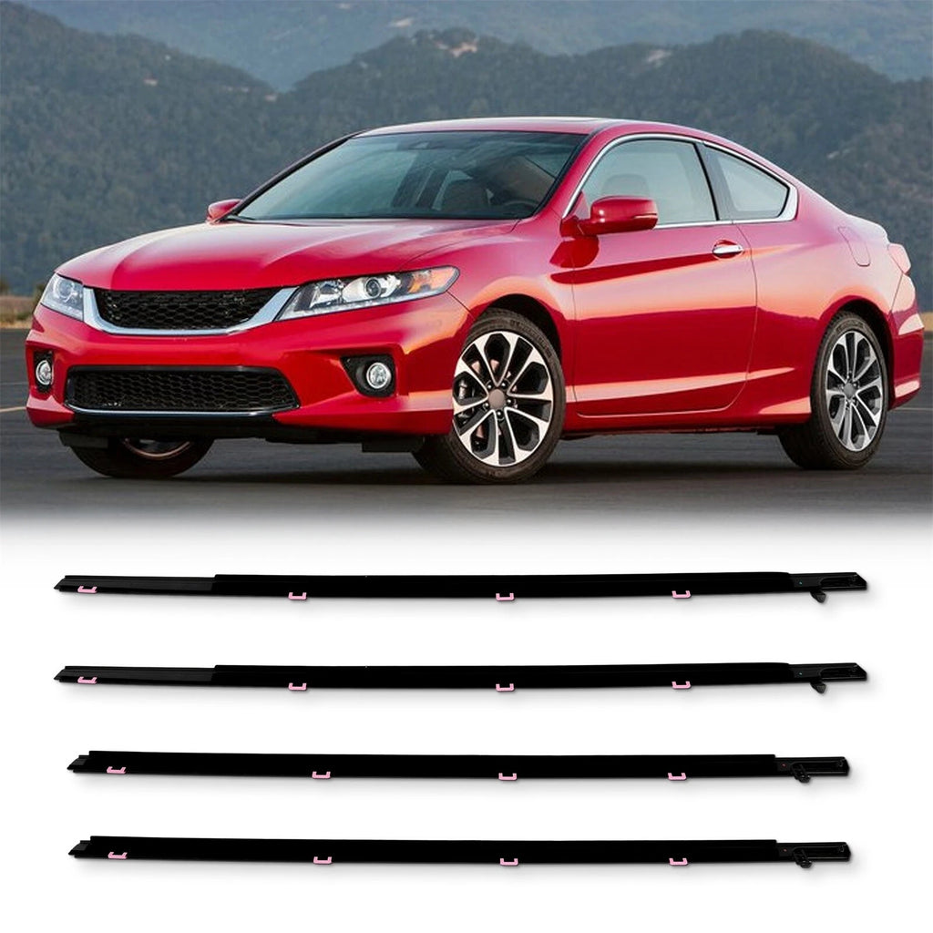 Set of 4 Outer Window Moulding Trim Weatherstrip Seal for Honda Accord