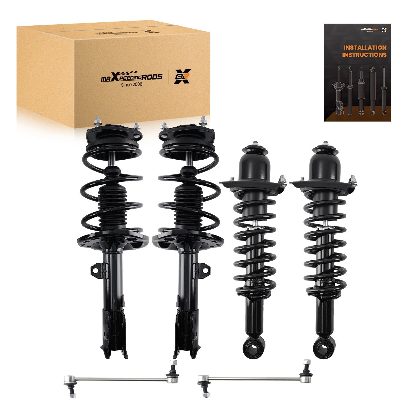 6x Struts & Sway Bars w/Coil Spring for Toyota Corolla (2014–2019)