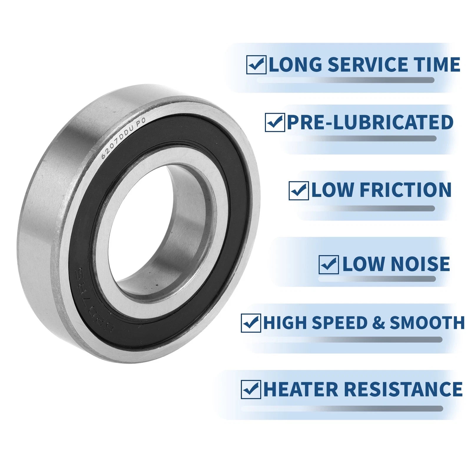 6207DDU Deep Groove Ball Bearing for Scooter Skateboard Wheel (P0)