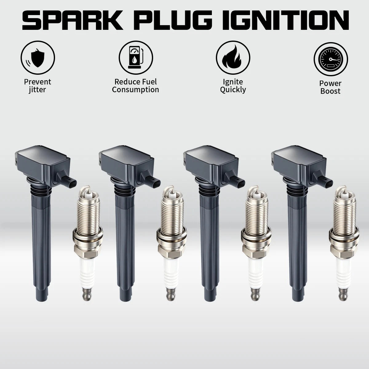 4X Ignition Coils & Spark Plugs Set for Jeep Compass Dodge Dart (2011–2023)