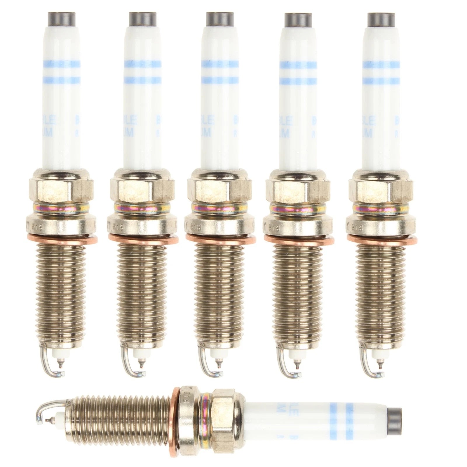 Set of 6 Bosch OE Fine Wire Double Iridium Spark Plugs for Mercedes W204 W222