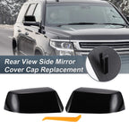 Set of 2 Rearview Mirror Cover Caps Gloss Black for Cadillac Chevrolet GMC