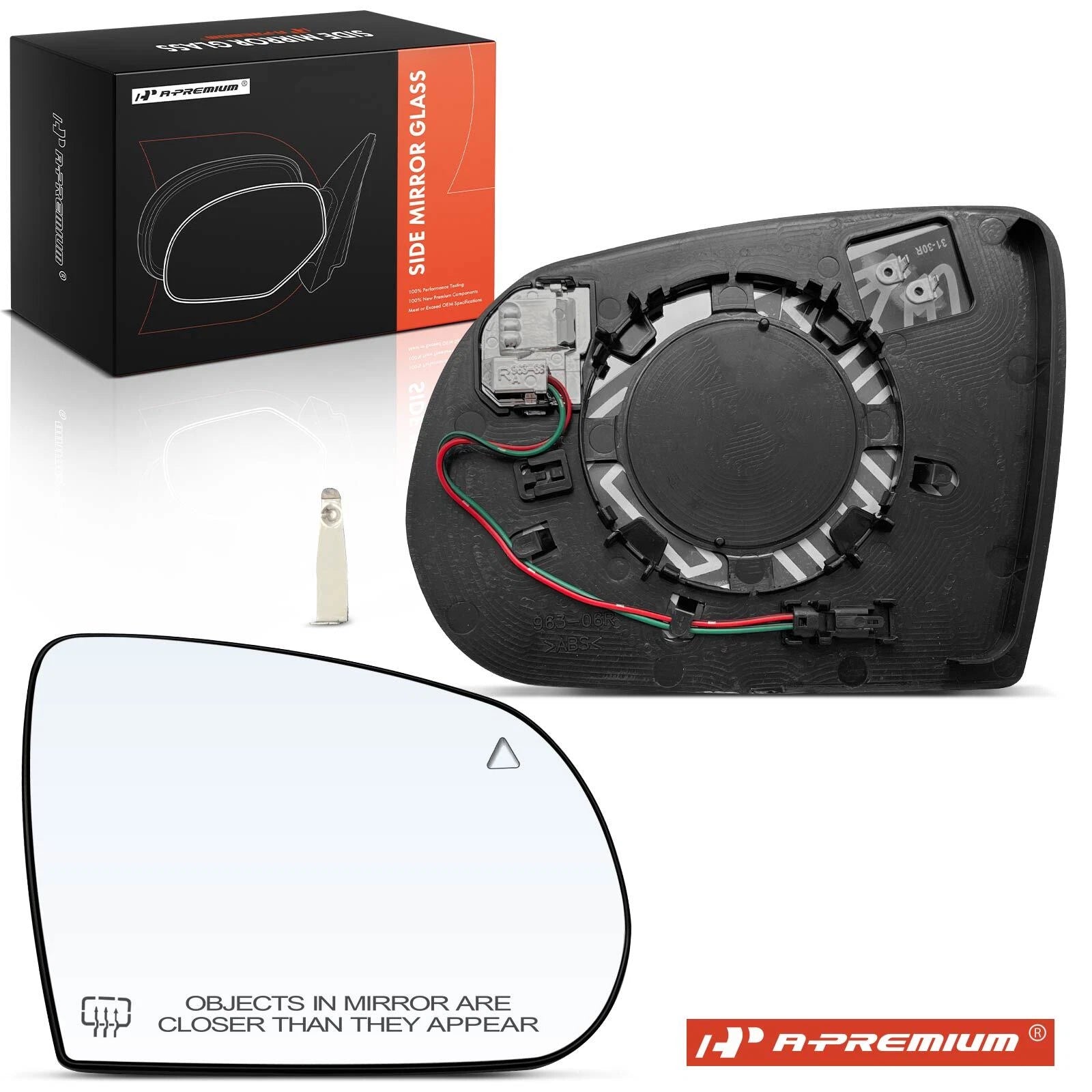 Passenger Power Mirror Glass with Blind Spot for Jeep Cherokee (2014–2023)
