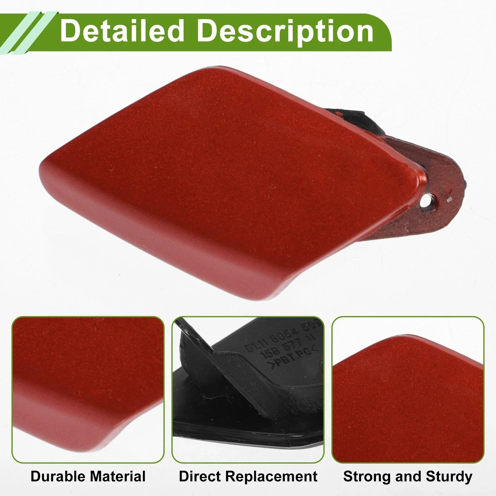 Front Left Washer Nozzle Cover Cap for BMW 428i Red (2014-2016)