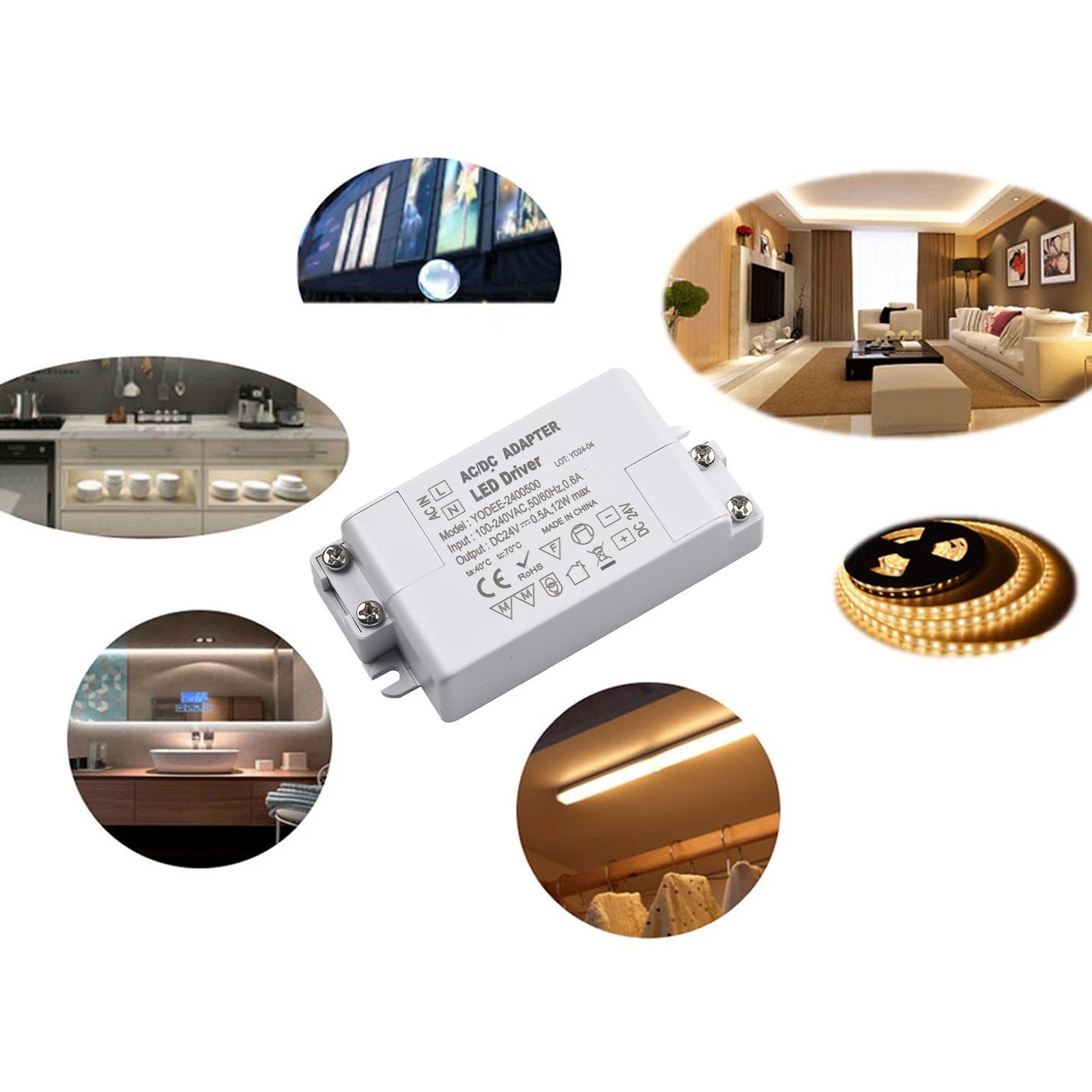 LED Driver Power Supply for Doorbells and LED Strip Lights (Compact Size)