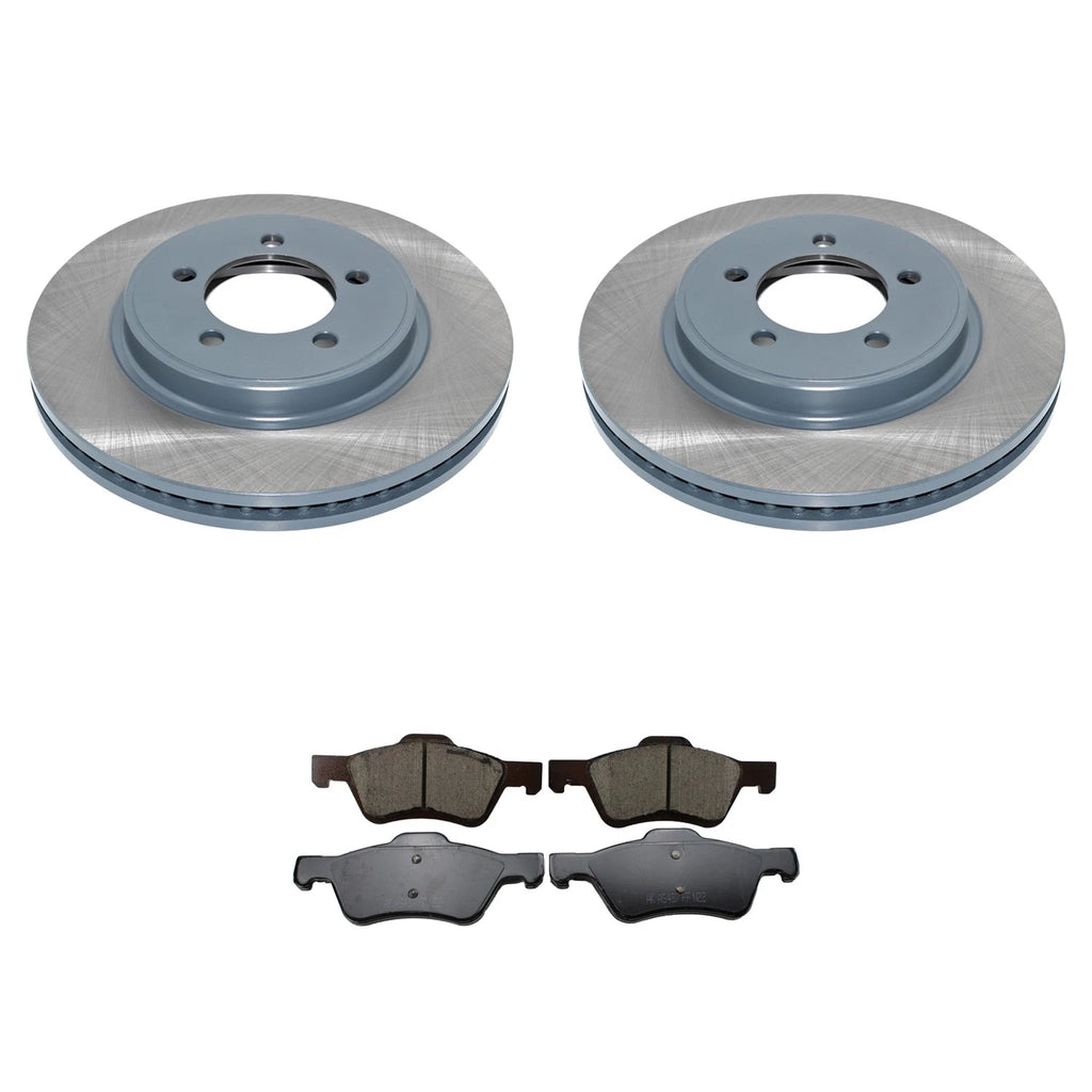 Front Rotors & Akebono ProACT Ceramic Brake Pads for Ford Escape (2001–2012)