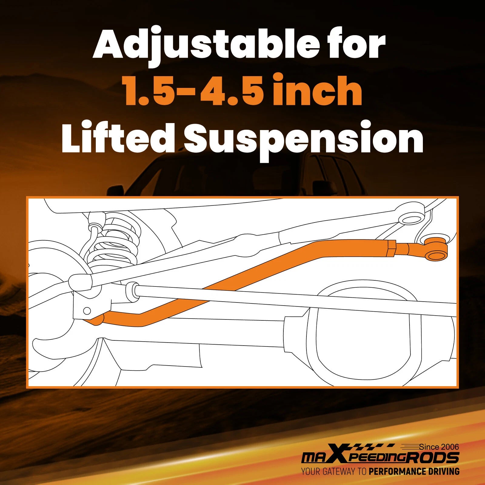 Adjustable Track Bar for Jeep Wrangler TJ, Cherokee XJ (1997-2006)
