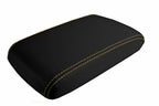 Leather Console Lid Armrest Cover for Dodge Challenger (2008–2014) Yellow Stitch