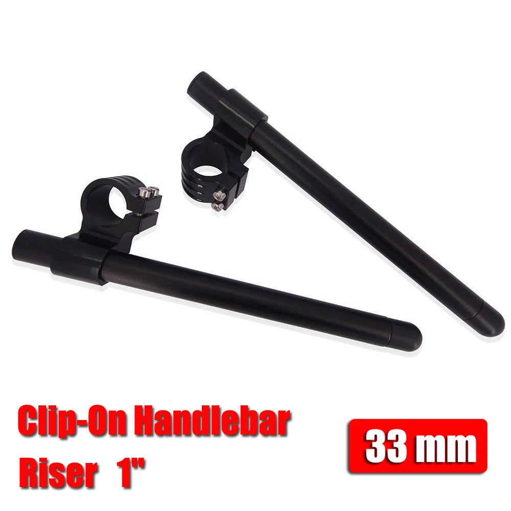 CNC 7/8" Clip-On Handlebars for Universal Cafe Racer (33mm Fork Tube)